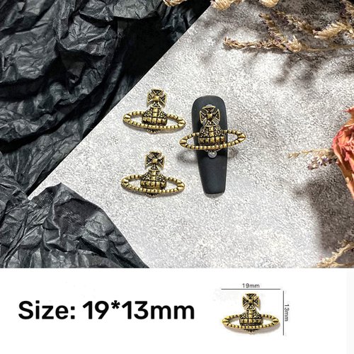 30Pcs Planet Nail Charms - 3D Planet Nail Art Jewels, Punk Gothic Alloy Shiny Saturn Shape Y2K Nail Charms Nail Art Supplies for Acrylic Nail Decoration, Nail Accessories for Nail DIY Design