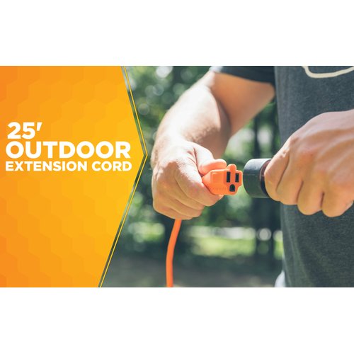Southwire 2307SW Vinyl Outdoor Extension Cord In Orange With 3-Prong Plug (25 Feet, 16/3 gauge)