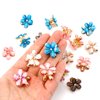 20Pcs Crystal Flower Hair Clips Mini Spring Claw Clips Spring Floral Pearl Hair Clip for Thick and Thin Hair Women's and Girls Hair Accessories (5 Colors)