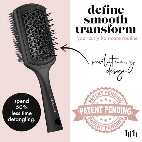 HeatFreeHair High Definition Detangling Brush - Dual-Sided Curl Brush for Black, Natural, Wavy, and Curly Hair - Hair Extension Detangler for Wet/Dry Use