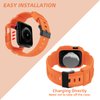 OROBAY Compatible with Apple Watch Band 45mm 44mm 42mm with Case, Shockproof Rugged Band Strap for iWatch SE2 SE Series 9/8/7/6/5/4/3/2/1 45mm 44mm 42mm with Bumper Case Cover Men Women, Orange