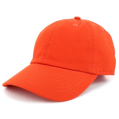 Trendy Apparel Shop Youth Size Kid's Unstructured Soft Cotton Baseball Cap - Orange - Youth