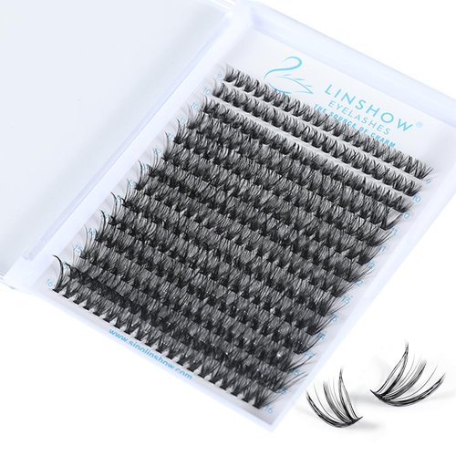 LinShow 280pcs Cluster Lashes False Eyelashes Extension 30D/40D/50D Mix 9-16mm 0.07mm C/D Curl DIY Individual Lashes Russia Volume Soft Natural Lashes Self Application (50D C Curl, Mix9-16mm)