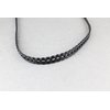 Fashion Accessories Now Black chain link pattern jelly skinny narrow headband soft stretch hair grip teeth 3/8 inch wide circle link