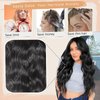 XIXIBI Black Wigs for Women, Long Wavy Wigs Middle Part Curly Wavy Wig Natural Looking Synthetic Heat Resistant Fiber Wig for Daily Party Use 26 Inch