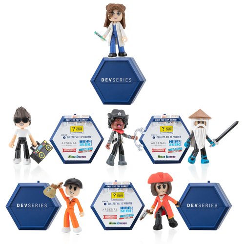 DevSeries Mystery Figures 6 Pack - Six 2.75-inch Action Figure Blinds with Mix and Match, Unique Accessories, and Exclusive Virtual Item Code
