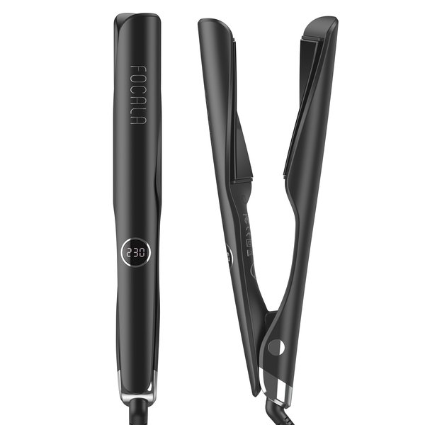 FOCALA Flat Iron Curling Iron in One - Hair Straightener and Curler 2 in 1 for Straighten/Curl/Wave Hair - Twist Straightening Curling Iron Combo Dual Voltage 1 Inch