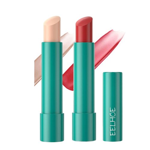 2Pcs Hydrating lip Tint,Long-lasting Plumping Tinted Lip Balm,Moisturizing Lip Gloss,Non-Sticky Anti Cracking Lip Treatment,Powerful Moisturizing Water Lipstick For Woman Girls(Red Rose&Clear White)