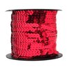 Mandala Craft 6mm Flat Sequin Strip Red Sequins on a Roll - Red Sequin Trim by The Yard - 100 Yds String Metallic Sequin Strand for Crafts Sequin Fringe Sewing