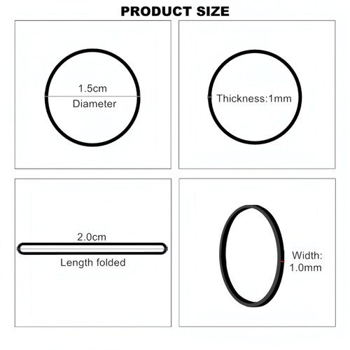 JIANYI 1200 Pack Mini Rubber Bands, Soft Elastic Bands Small Tiny Hair Ties for Toddlers, Kids, Audits, Ponytails, Braids, Wedding Hairstyle - Black