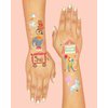 xo, Fetti Circus Party Temporary Tattoos - 42 Gold + Silver Foil Styles | Circus Birthday Party Supplies, Carnival Party Favors, Circus Animals Temp Tats, Clown Arts and Crafts