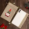 WenTao Christmas Gift Bags with Drawstring, 24PCS Christmas Jute Burlap Bags, 4 X 6 mas Gift Bags, Small Gift Bags Bulk Jute Burlap Bags for Candy Wrapper Xmas Party Favor Supplies