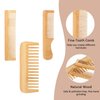 3 Pcs Bamboo Hair Comb, Wooden Comb for Women Men, Anti-Static Natural Bamboo Comb, Fine Tooth Wide Tooth Wood Combs Set for Straight Hair, Curly Hair, Beard