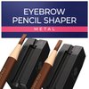 2-in-1 Metal Duckbill-Shape Eyebrow Pencil Shaper with 2 Single Edge Razor Blades - Eye Makeup Shaping Tool for Waterproof Peel Off Brow Pencils - Compact Cosmetic Shaper for Beginners & Professional