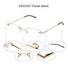 EYE ZOOM 5 Pairs Metal Rimless Reading Glasses with Spring Hinge Light Slim Case for Men Women (Gold,+2.25)