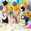 Ckepvo Smile Face Checkered Balloons,18 Inch Lightning Bolt Balloon Smile Face Birthday Decorations,Yellow Happy Face Balloons For Birthday Wedding Decor (A-Smiley Face)