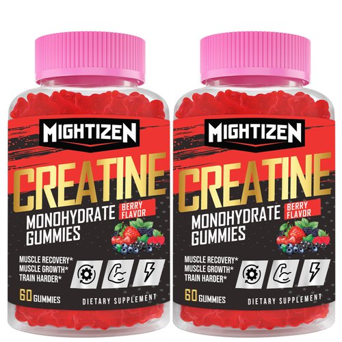 Creatine Monohydrate Gummies for Men & Women, 5000mg Creatine Monohydrate, Best Creatine Gummy Flavored Creatine with Taurine & Vitamin B12 for Max Strength, Energy & Endurance (Berry, 120 Gummies)