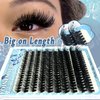 Fluffy Lash Clusters 10-24mm Extra Long Thick 200D Cluster Eyelash Extensions 200pcs Volume D Curl Wispy Individual Lashes Plant Fibers False Eyelashes DIY Lash Extension for Beginners, by FOINEMYED