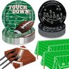 Football Party Supplies for 40 Guests, Disposable Tableware Set includes Football Formation Tactics Plates, Football Napkins, Football Field Tablecloths for Football Game Day, Football Birthday Party