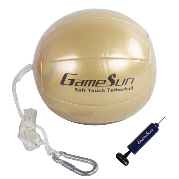 GAMESUN Tetherball Ball and Rope Set- Tetherball Ball with Rope and Carabineer Hoop, Two-Needles Pump, Glow in Dark