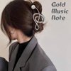 Music Note Hair Clips with Pearl Silver Metal Hair Accessories for Women Girls Elegant Note Curve Hair Claw Clips Shiny Hairpins Strong Hold Nonslip Hair Clip for Thick or Thin Hair Goddess Look 1 Pcs