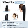 SEGO Claw Clip Ponytail Extension Human Hair Clip in Ponytail Hair Extensions Real Human Hair Pony Tails Hair Extensions Long Straight For Women 14 Inch Jet Black 105 Gram