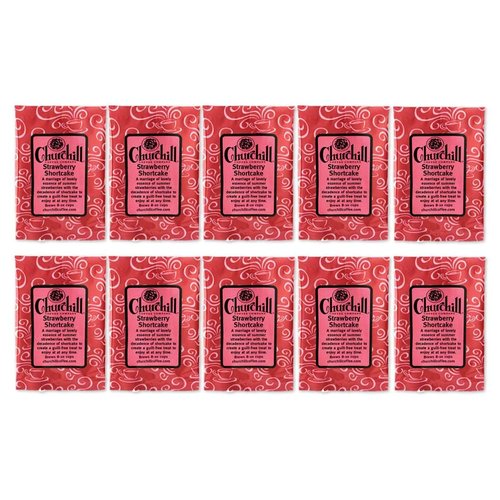 Churchill Coffee Strawberry Shortcake 10 Portioned Packs - 1.5 oz each - Ground - Flavored Coffee