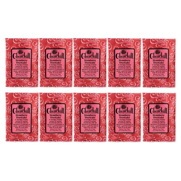 Churchill Coffee Strawberry Shortcake 10 Portioned Packs - 1.5 oz each - Ground - Flavored Coffee