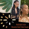 VENOFEN 38PCS Wood Hair Beads for Braids Loc Jewelry Beads for Hair Wooden Beads Dreadlock Accessories Multi Shape Loc Beads Hair Decoration for Women and Men, Style-3