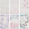 Summer Nail Art Stickers Ocean Nail Art Decals 3D Self-Adhesive DIY Nail Sticker Palm Tree Sea Beach Cloud Jellyfish Starfish Nail Supplies for Women Girls Nail Decoration Accessories 6 Sheets