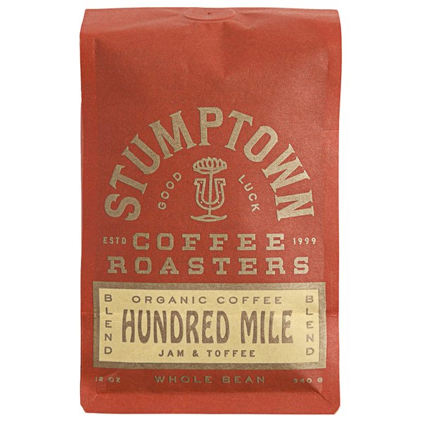 Stumptown Coffee Roasters, Medium Roast Organic Whole Bean Coffee - Hundred Mile 12 Ounce Bag with Flavor Notes of Jam and Toffee
