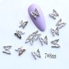 WOKOTO 100pcs Silver Butterfly Nail Charms For Acrylic Nails Butterfly Jewelrys 3d Nail Charms Nail Jewelry For Acrylic Nails Art 3d Butterfly Charms Silver Nail Studs Charms For Nails Designs