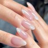 24PCS Press on Nails Almond Shaped Nails, Fake Nails Medium Long Stiletto Almond Press on Nail False Tips Acrylic Nails Glue on Nails Medium Length False Nails for Women and Girls(Gradient Glitter)