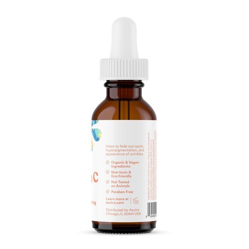 ASUTRA 20% Vitamin C Serum, 1 fl oz (Pack of 2) - Ferulic & Hyaluronic Acid, Vitamin E, Aloe, Jojoba, Brightening Face Serum