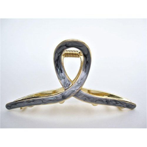 Generic Silver marbled tone textured gold metal hair claw clip