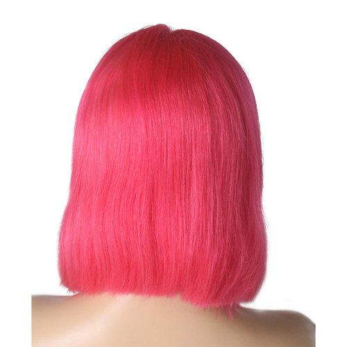 Hot Pink Bob Wigs Straight Human Hair 12inch Lace Front Pre Plucked Hairline with Baby Hair Glueless Short Cut Brazilian Virgin Hair 13x4 Middle Part Bleached Knots Brazilian Virgin Hair for Women