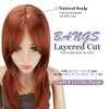 Long Wig with Bangs Ginger Wigs for Women Copper Wig Auburn Wig Synthetic Wig Orange Wigs with Curtain Bangs 20 Inches #350 Straight Wigs for White Women (#Copper Ginger)