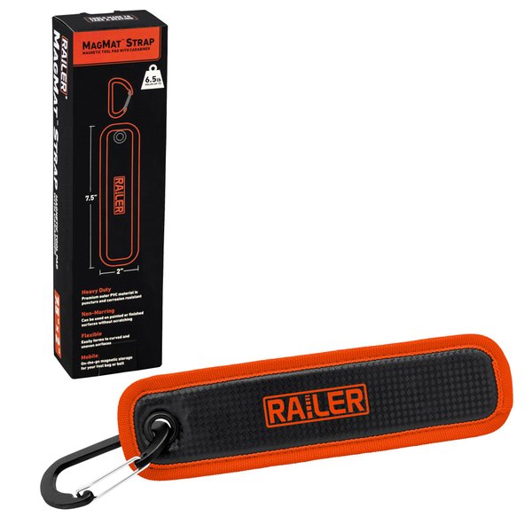 Railer MagMat Strap | Premium Magnetic Tool Pad with Carabiner. Durable Non-Slip Magnetic Tray Holds Up to 6.5lb | Efficient Tool Organizer for Workshop & Garage