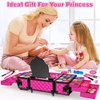 98 Pcs Kids Makeup Kit for Girls, Princess Toys Real Washable Cosmetics Set with Mirror, Hair Ties, Nails, Rings, Earrings, Necklace, Perfect for 3 4 5 6 7 8 Year Old Girls Birthday