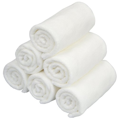 HOPESHINE Facial Cleaning Wipes Makeup Removing Cloths Fast Drying Face Wash towels Natural Microfiebr Towels 6 pack(12 inch x 12 inch White)