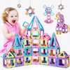 Magnetic Tiles 80pcs Magnet Building Blocks Set Creative Stacking Toys for Kids, 3D DIY Construction Kit Preschool Child Montessori Toys STEM Learning Toys Gifts for Girls Boys 3 4 5 6 7 Years
