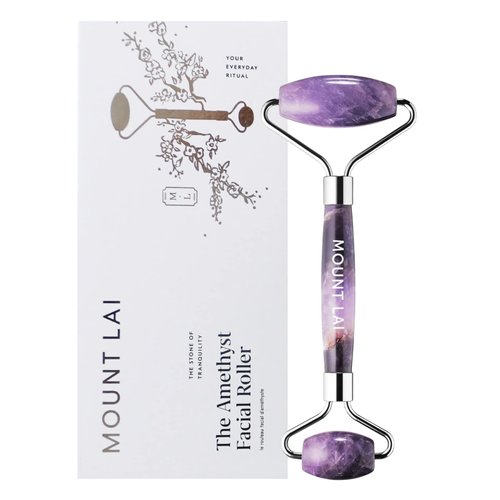 Mount Lai - The De-Puffing Amethyst Facial Roller Massager | A Daily Ritual, an Act of Self Care | Facial Massage to De-Puff, Soothe and Calm Irritate and Sensitive Skin