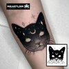 INKARTLINK Semi Permanent Tattoos, realistic cat tattoos, temporary tattoos, adult art designs, party favors, waterproof, no adhesive, no reflective, lasts 1-2 weeks (Star Moon Cat)