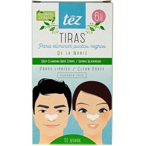 TEZ Deep Cleansing Nose Strip, Remove Blackheads, Clean Pores, Paraben Free, Botanical Extracts, Green Tea and Charcoal (Green Tea, 6)