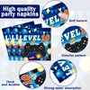 96Pcs 10th Birthday Video Game Party Supplies Blue 10th Plates and Napkins Tableware Set Level 10 Party Decorations for Boys Gamer Birthday 10 Year Old Party Favors for 24 Guests