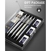 Nicpro 4PCS Metal Mechanical Pencils Set 0.5 mm, Lead Drafting Pencil 0.5mm for Artist Writing, Sketching, Drawing with 8 Tube HB #2 Refill, 3PCS 4B Eraser, 9 Eraser Refill- Come Case