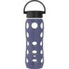 Lifefactory Classic Cap, Dusty Purple 22-Ounce Glass Water Bottle with Protective Silicone Sleeve, 22 Ounce,LG4311BDP4