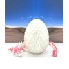 3D Printed Dragon with Dragon Egg, Full Articulated Gemstone Dragon, White and Pink Gemstone Dragon, Executive Desk Toy, Fidget Toys for Autism/ADHD D063WP