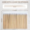400Pcs Pointed Cotton Swabs in Storage Box - Precision Microblading Cotton Swabs with Wooden Sticks, 4 Inch Cotton Swabs for Makeup, Cleaning Nail Polish, Eyebrow, Tattoo Permanent Supplies, Craft