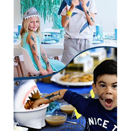 108 Pieces Shark Tattoos Stickers,Shark Themed Tattoos Stickers Party Decoration Supplies Party favors for Kids Adults